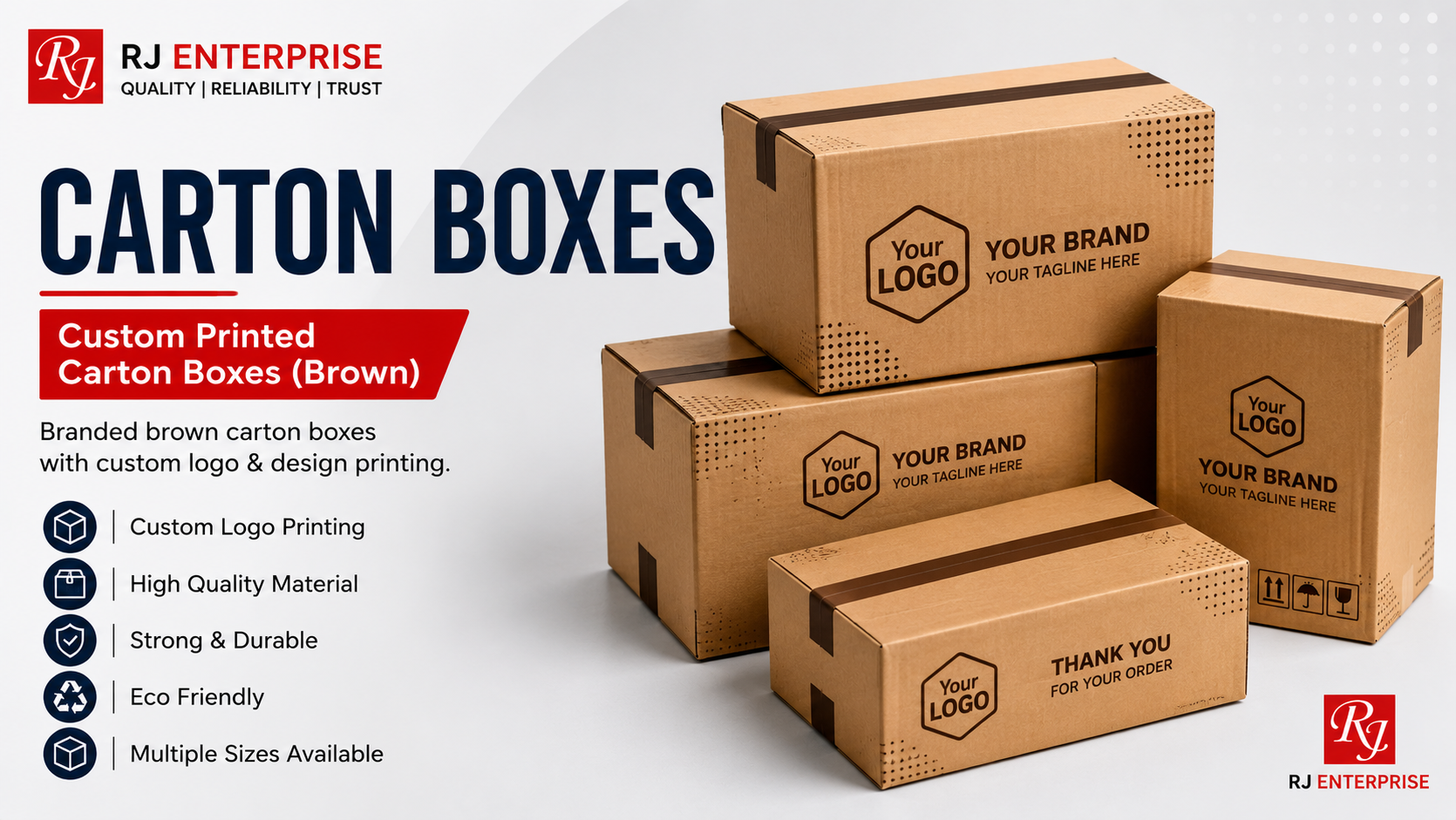 Custom Printed Carton Boxes (Brown)