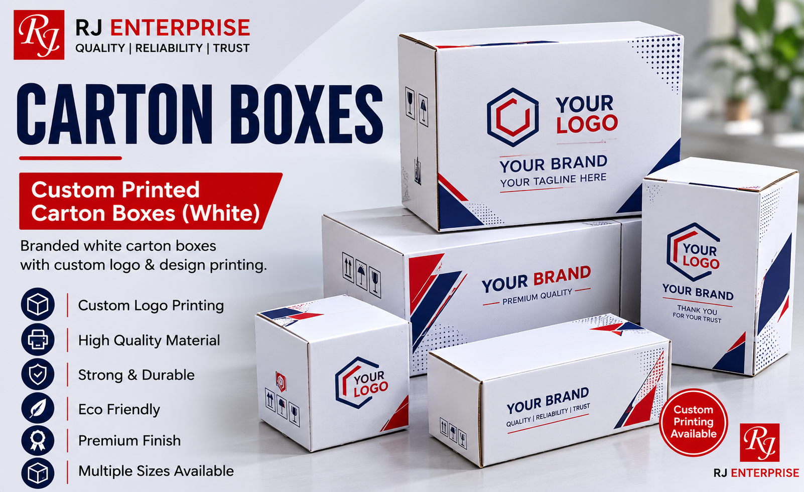 Custom Printed Carton Boxes (White)